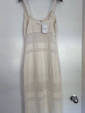 Forever 21 Ivory Open-Knit Midi Dress